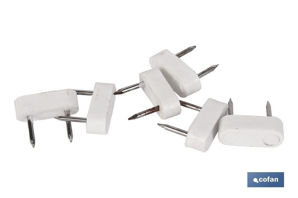 BL�STER DE 6 UDS. TOPES DE DOS PUNTAS PEQUE�OS BLANCOS VENTA UNITARIA