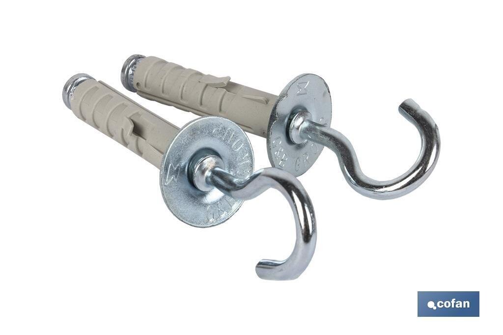 BL�STER DE 2 UDS. TACO DE NYLON CON GANCHO 4X40 VENTA UNITARIA