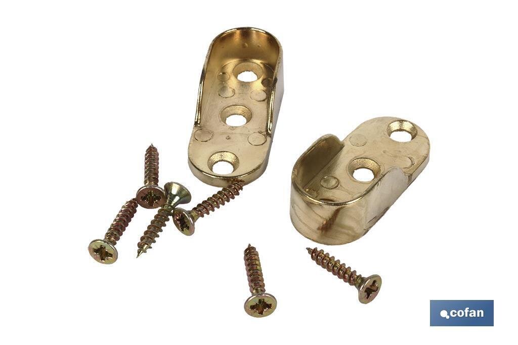 BL�STER DE 2 UDS. SOPORTE LATONADO PARA BARRA DE ARMARIO VENTA UNITARIA