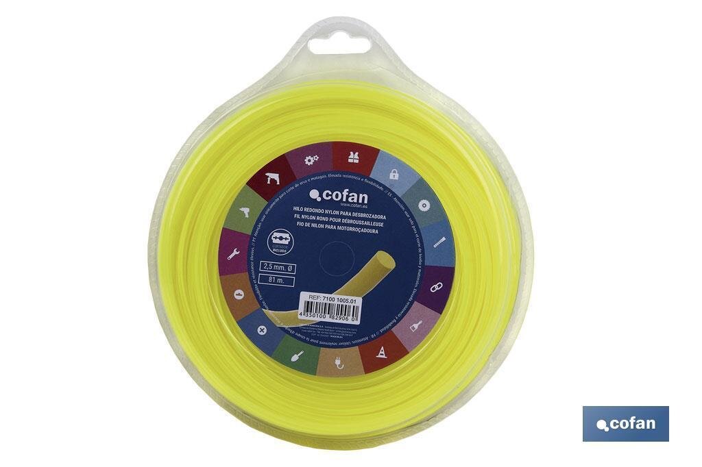 HILO REDONDO NYLON PARA DESBROZADORA 81 M X 2,5 MM