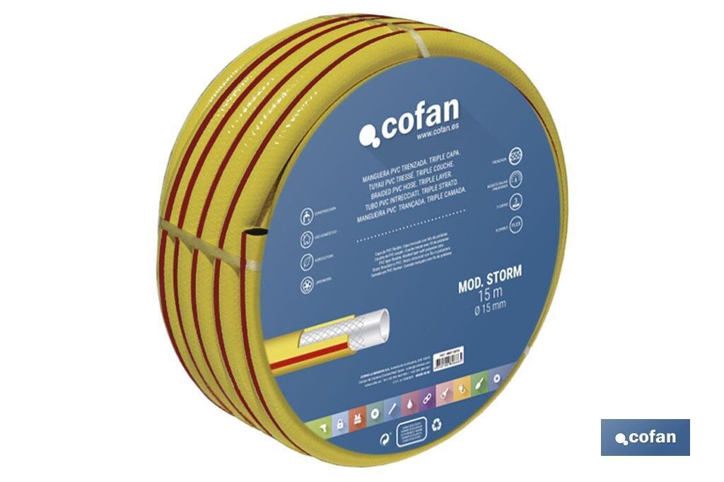 MANGUERA PVC MODELO STORM 3C TRENZADA �15X25 M