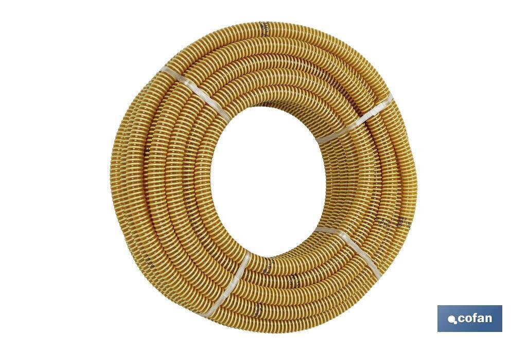 ROLLO TUBO ESPIRAL ASPIRACI�N AMARILLO �70mm 25m