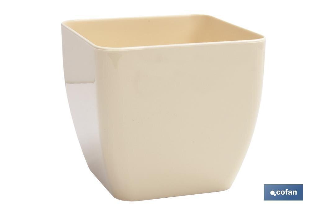 MACETA MODELO "SPIREA" 14CM COLOR CREMA