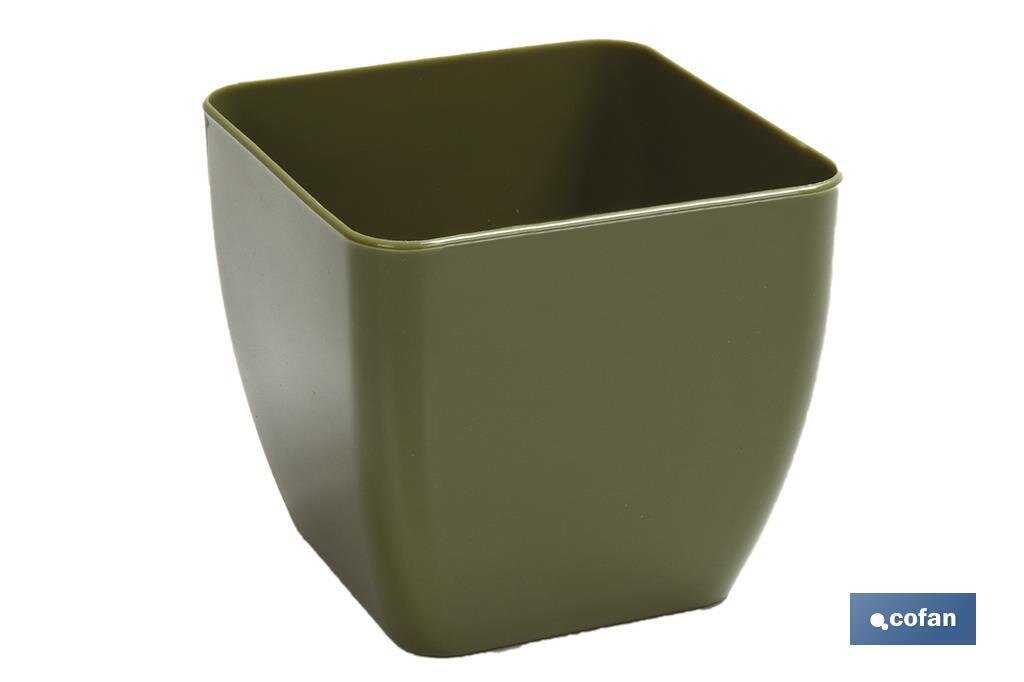 MACETA MODELO "SPIREA" 14CM COLOR OLIVA