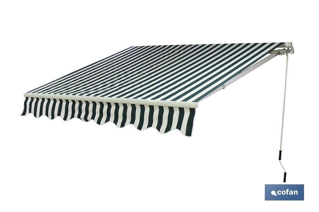 TOLDO MODELO NQ05 COLOR VERDE-BLANCO 2,5x2,0 mts TOLDO MODELO NQ05 COLOR VERDE-BLANCO 2,5x2,0 mts