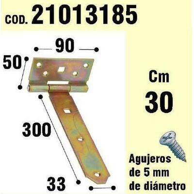 Soporte Para Madera Bisagra Bicromatado 300 mm. Soporte Para Madera Bisagra Bicromatado 300 mm.