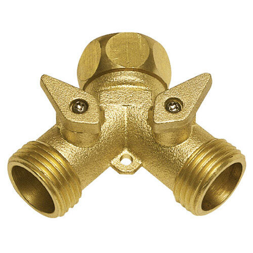 Adaptador Manguera Laton 2 Tomas Macho 3/4", Duplicador Grifo, Adaptador 2 Vias, Entrada 3/4" Hembra