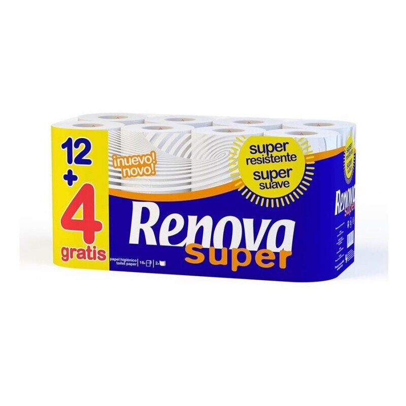 PAPEL HIGIENICO RENOVA SUPER BLANCO 12+4
