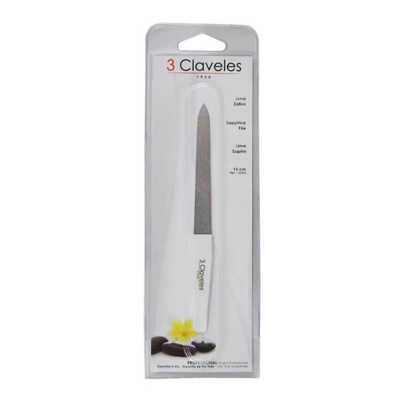 LIMA DE UÑAS 3 CLAVELES ZAFIRO CROMADA 15 CM