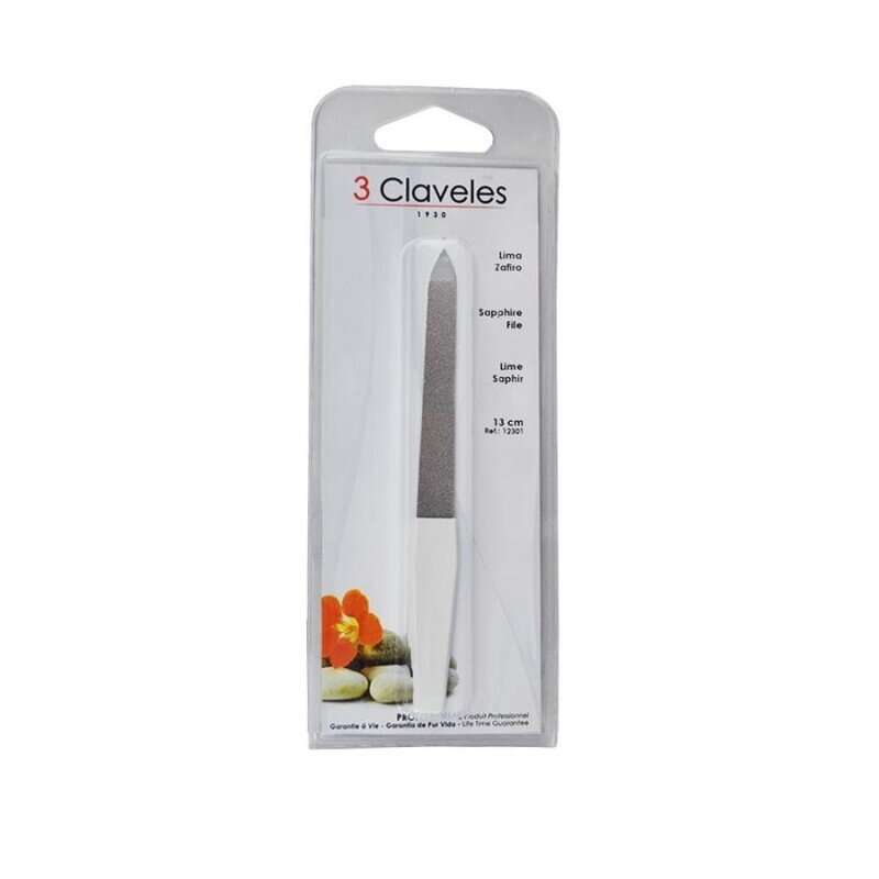 LIMA DE UÑAS 3 CLAVELES ZAFIRO CROMADA 13CM