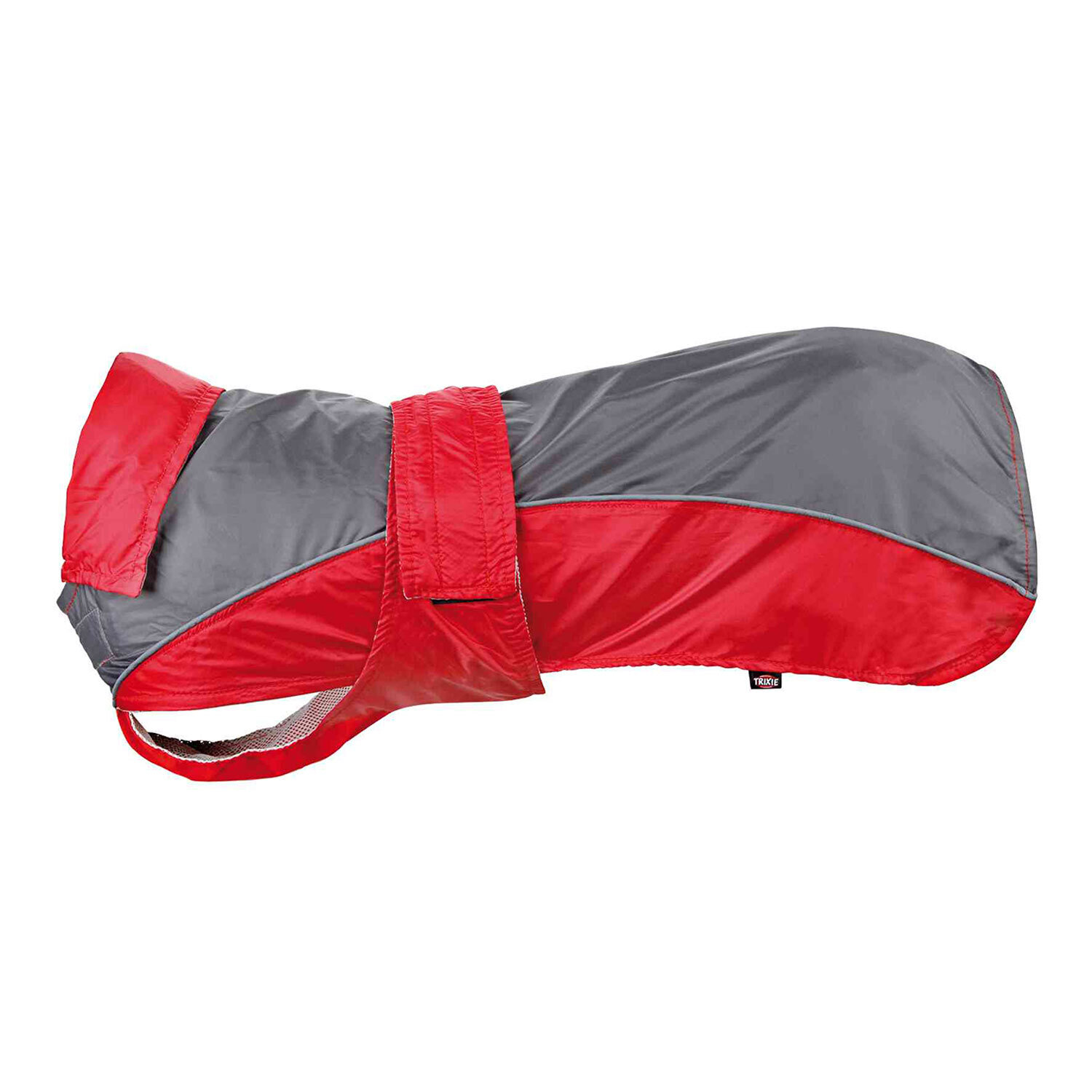 Abrigo Impermeable Lorient, XS, 25 cm, Rojo-Gris