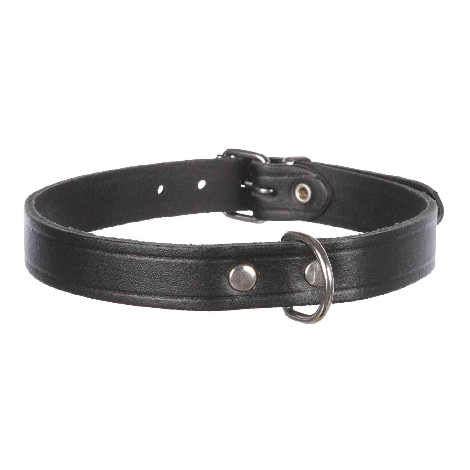Collar Basic, Piel, L, 47-57 cm/25 mm, Negro