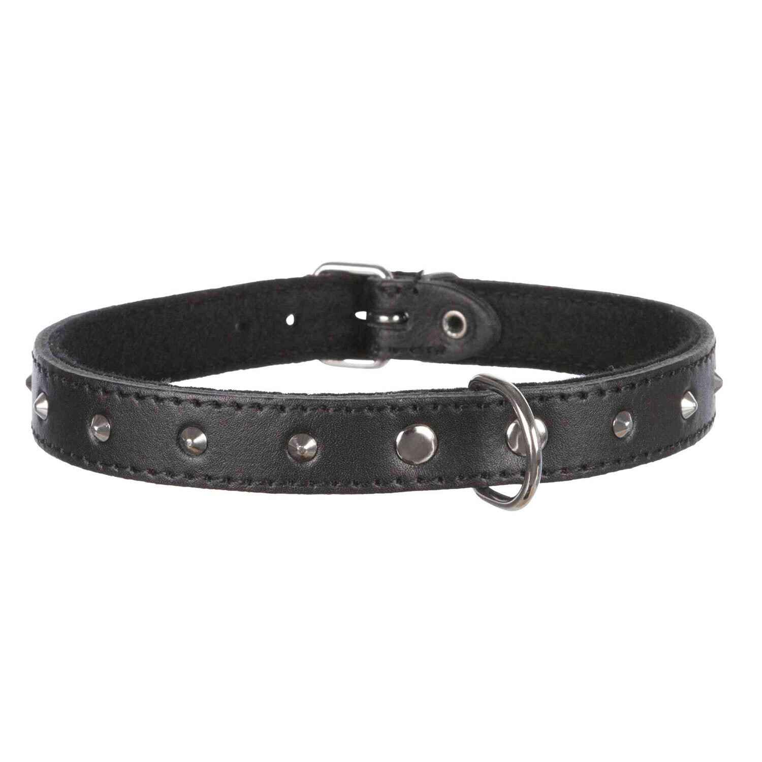 Collar Basic, Piel, XS-S, 26-30 cm/12 mm, Negro