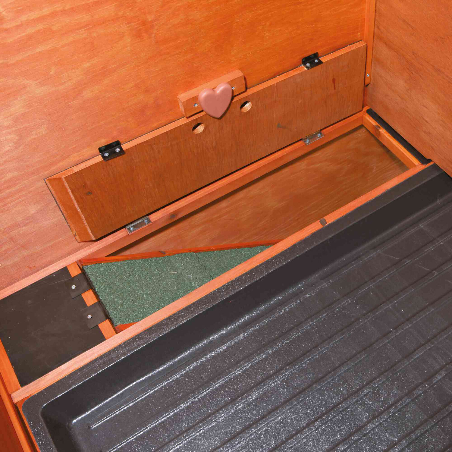 Caseta Natura doble, rampa y nido, 123 � 96 � 76 cm