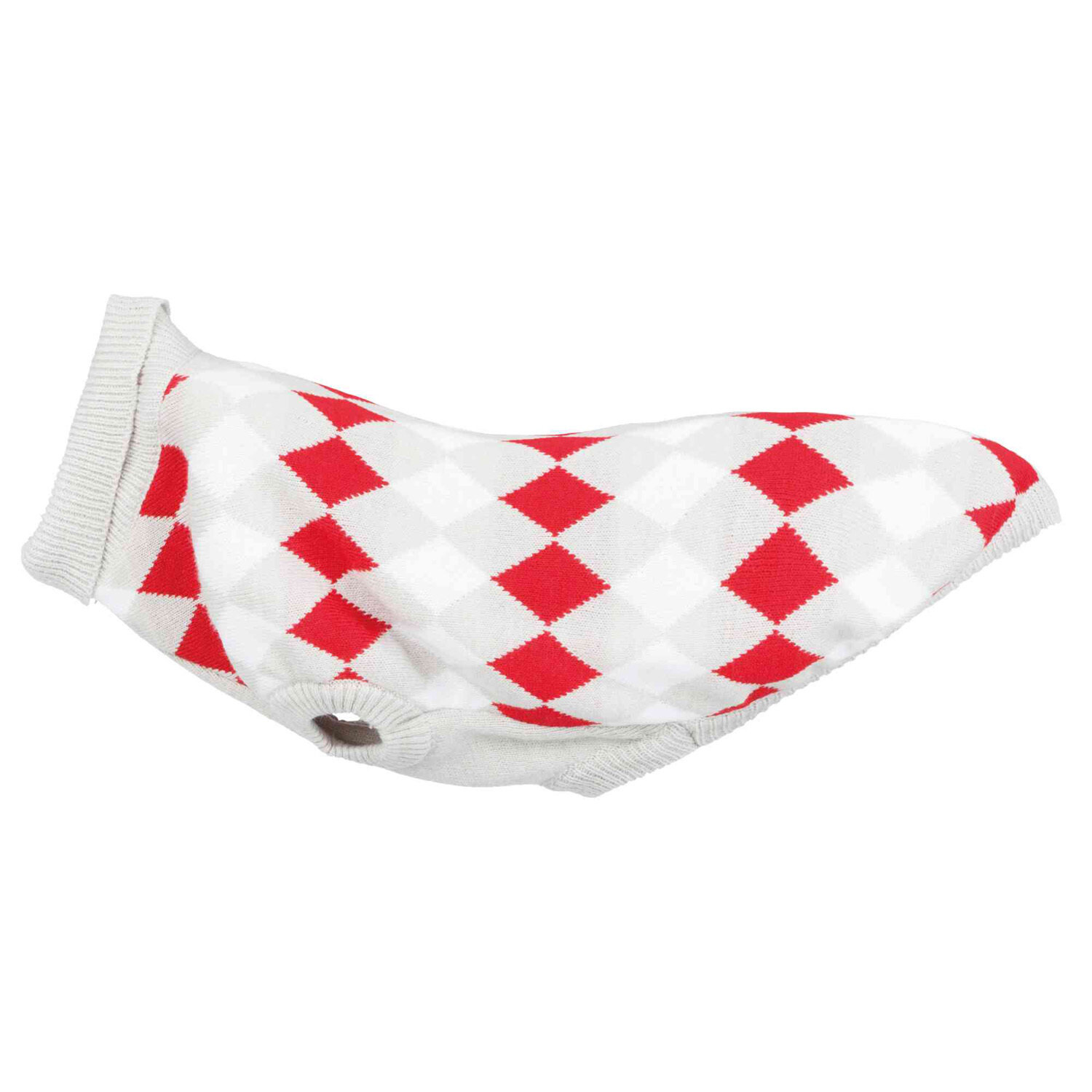 Jersey Pollino, S, 33 cm, Blanco-Gris-Rojo