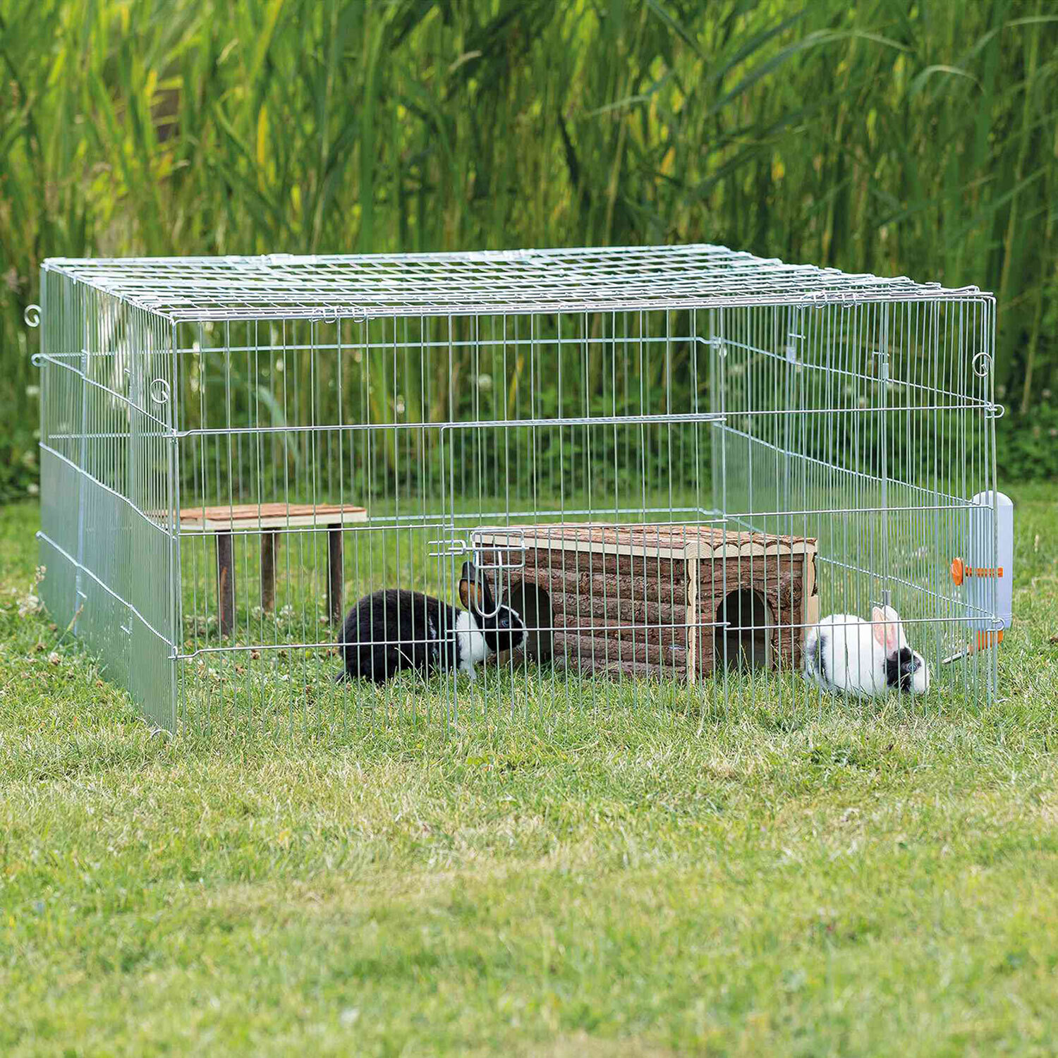 Recinto Exterior Natura con Cubierta, Galvanizado, 180 � 60 � 116 cm