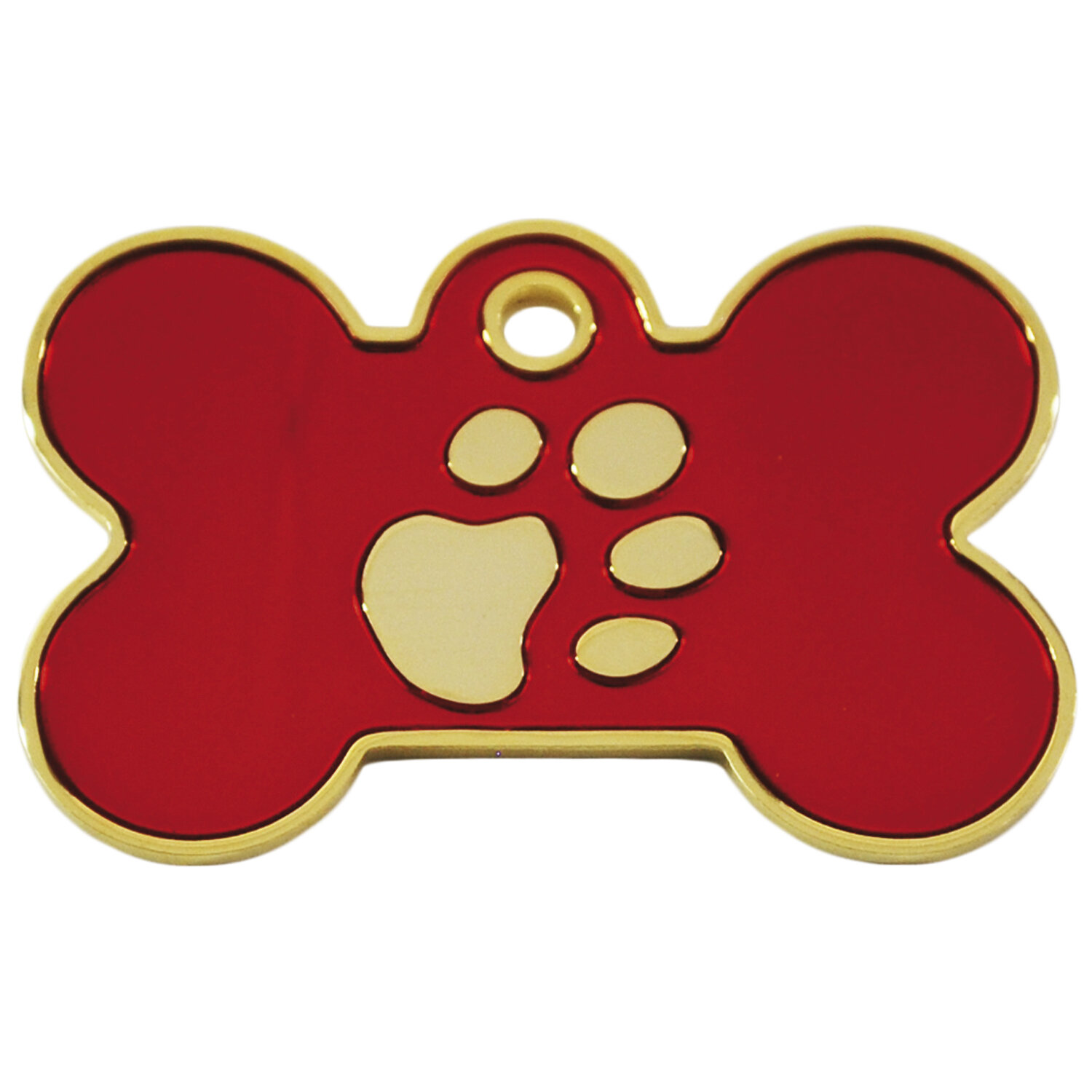 Placa IMARC Hueso Grande, 4 x 2 cm, Lat�n, Rojo/ba�o Oro 24 K. Si quiere a�adir grabaci�n a�ada el art�culo H166200, indique el nombre a grabar en el campo de observaciones de su pedido.