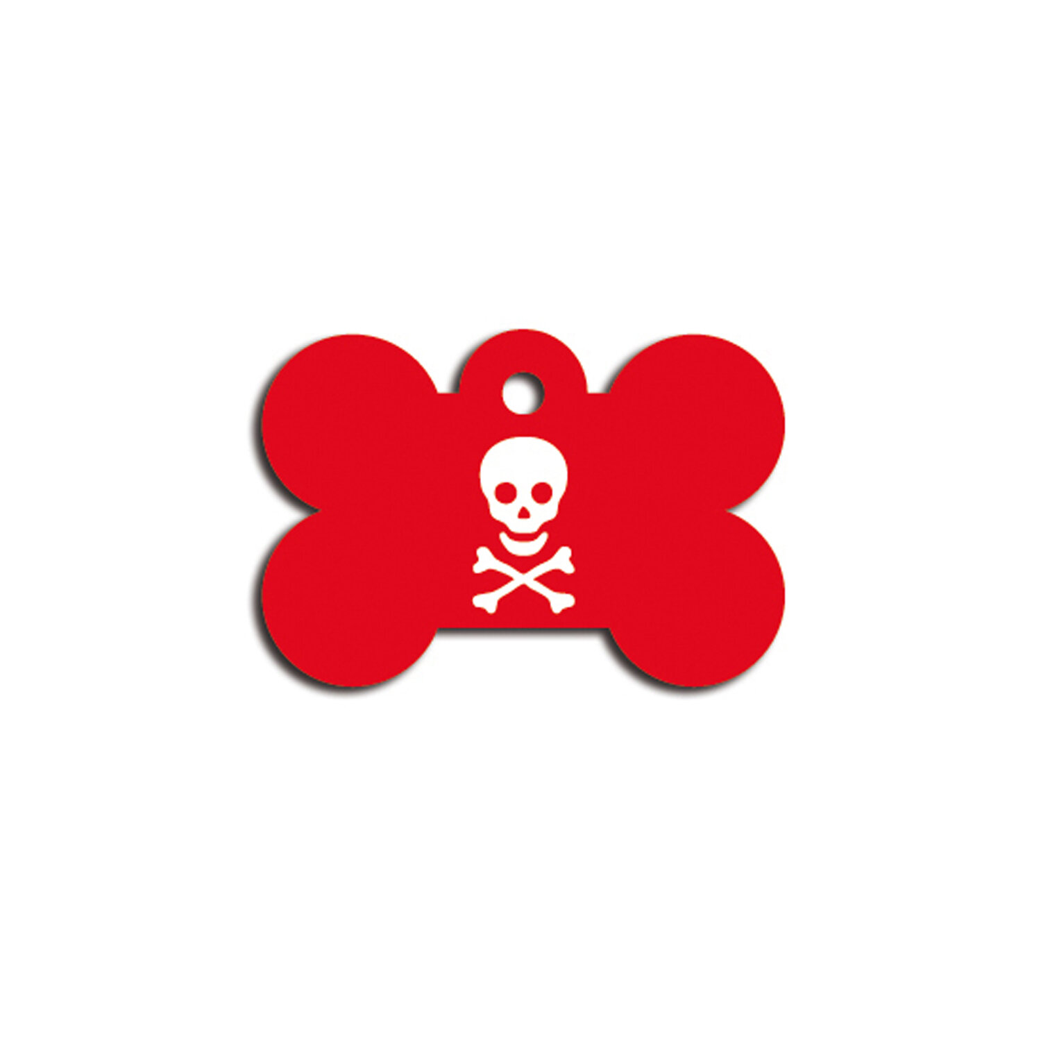 Placa IMARC Hueso Grande, 4 x 2 cm, Aluminio, Pirata 1 Rojo. Si quiere a�adir grabaci�n a�ada el art�culo H166200, indique el nombre a grabar en el campo de observaciones de su pedido.