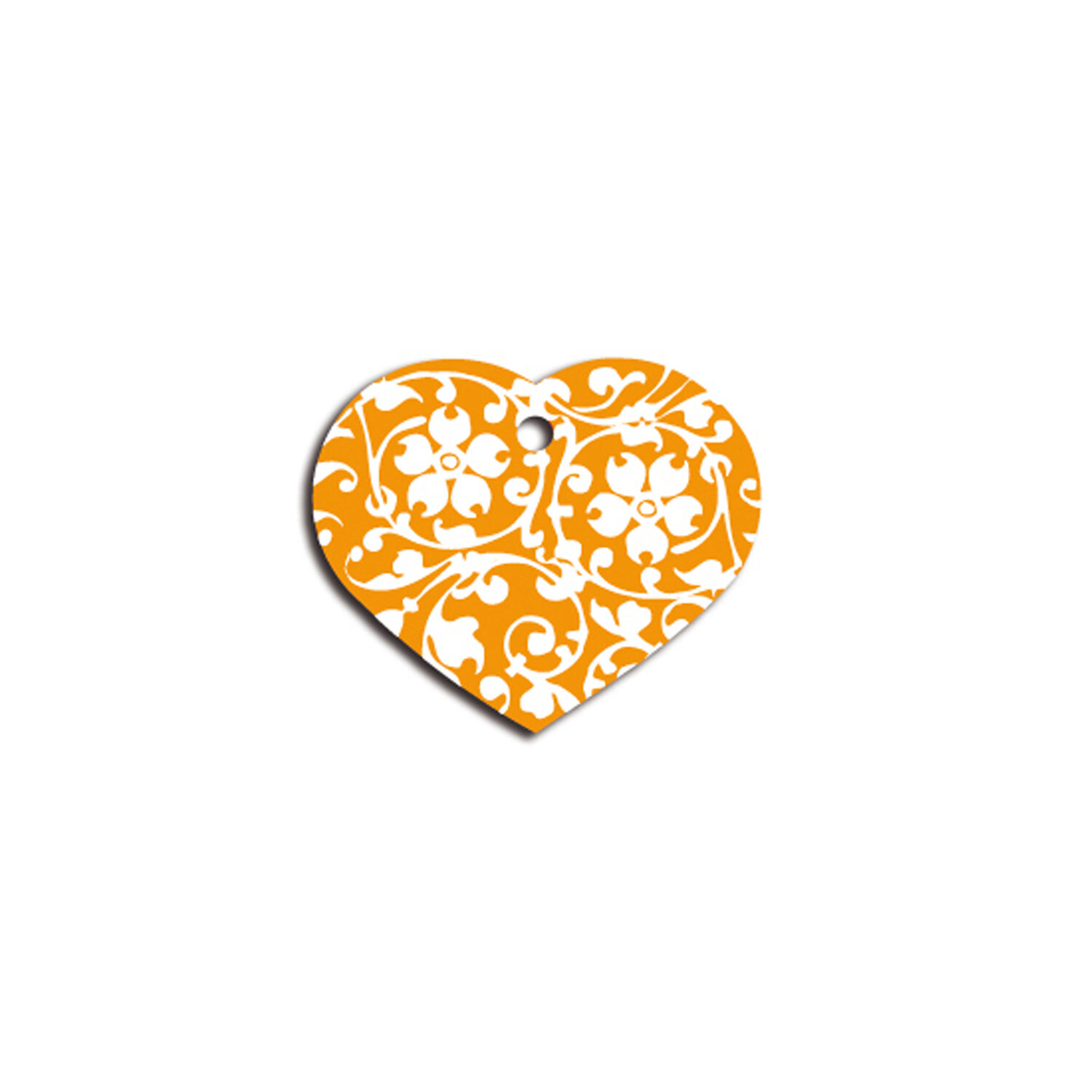 Placa IMARC Coraz�n Grande, 4 x 2 cm, Aluminio, Flores2 Naranja. Si quiere a�adir grabaci�n a�ada el art�culo H166200, indique el nombre a grabar en el campo de observaciones de su pedido.