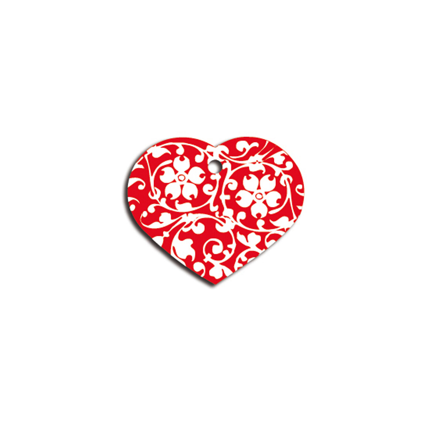 Placa IMARC Coraz�n Grande, 4 x 2 cm, Aluminio, Flores2 Rojo. Si quiere a�adir grabaci�n a�ada el art�culo H166200, indique el nombre a grabar en el campo de observaciones de su pedido.