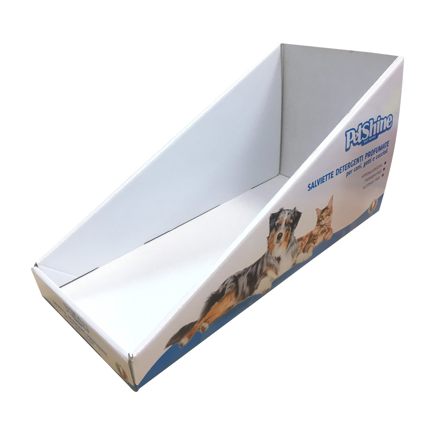 Expositor Blanco de Cart�n, 18,5 x 41 x 21 cm.