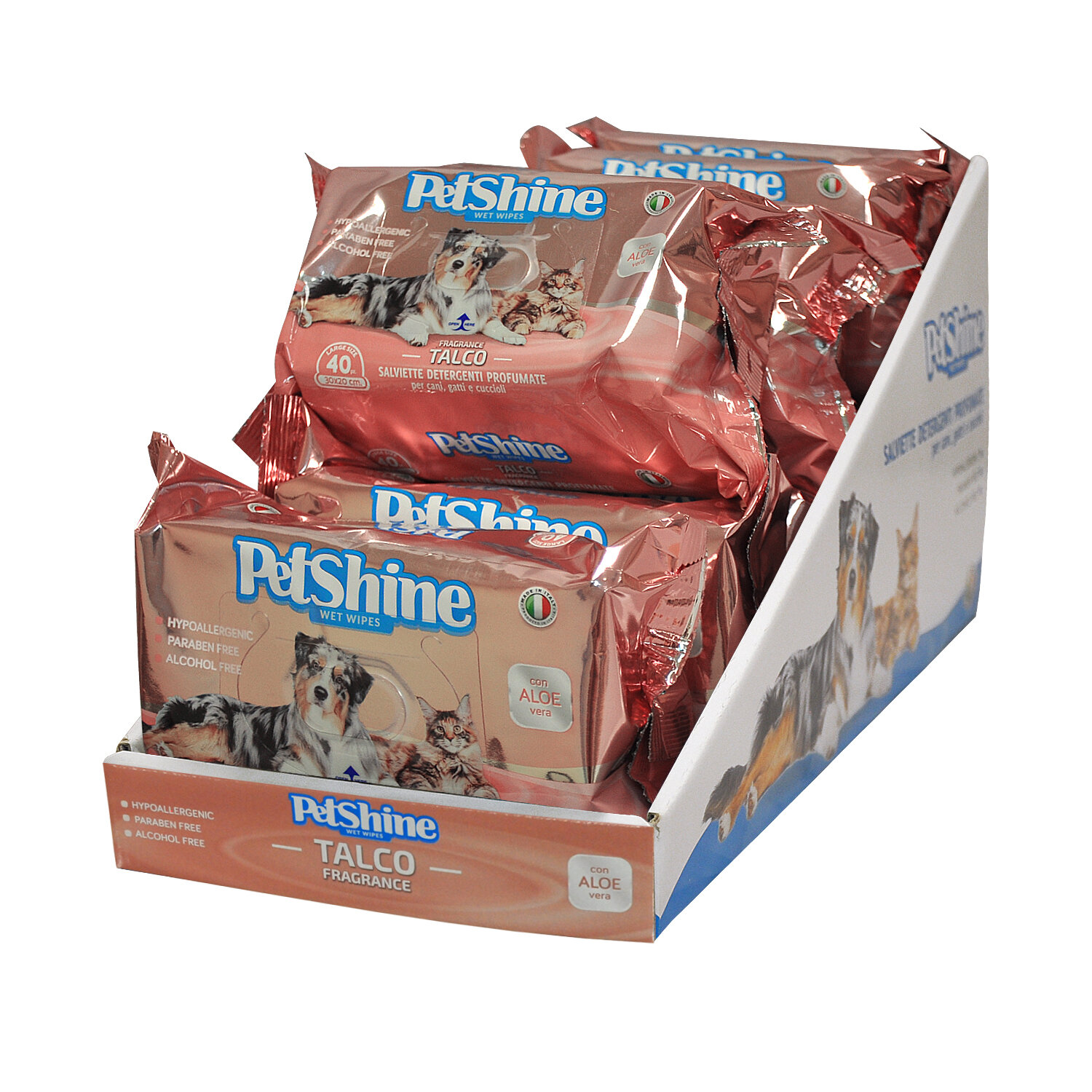 10 Toallitas Higiene Perro/Gato, Talco Aloe,40uds