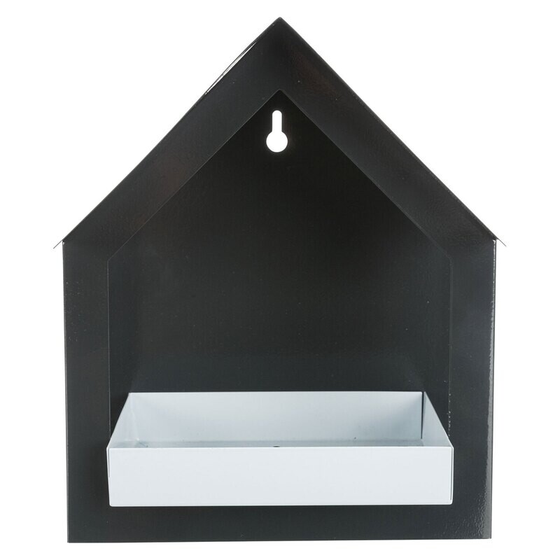 Comedero P�jaros para sujeci�n a la pared, 400 ml/19 � 23 � 10 cm, antracita/blanco