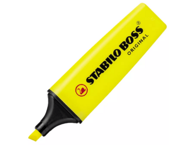 STABILO Boss Original Marcador fluorescente, punta biselada, 2-5 mm, Amarillo