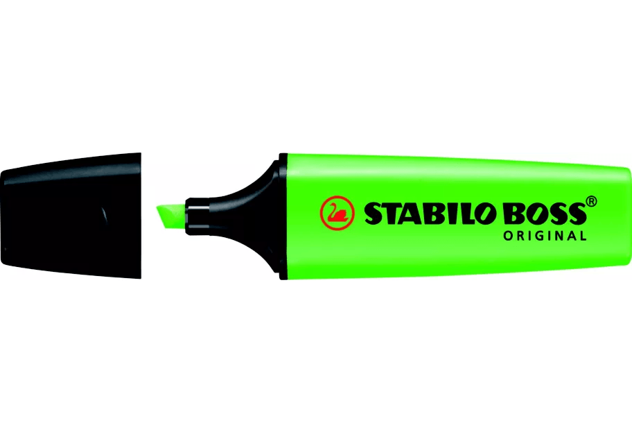 STABILO Boss Original Marcador fluorescente, punta biselada, 2-5 mm, Verde