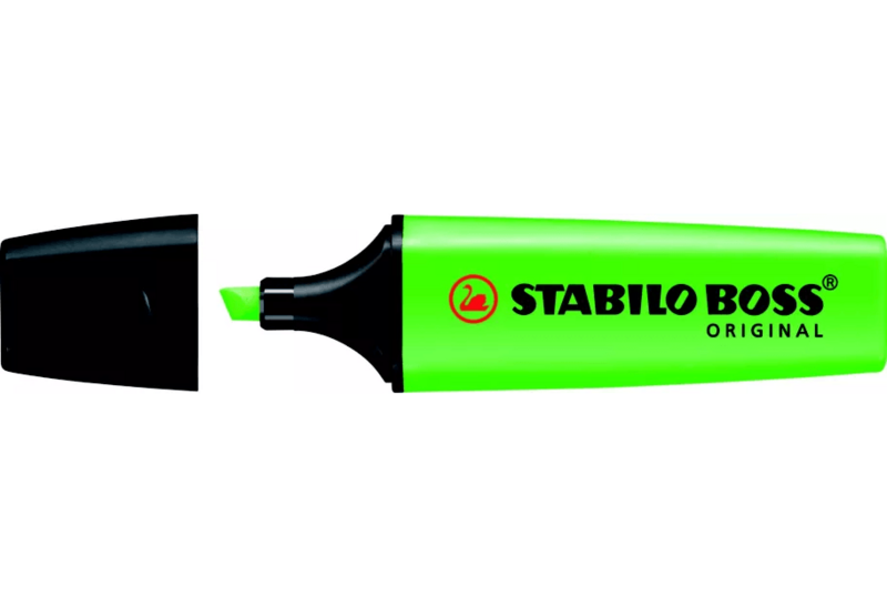 STABILO Boss Original Marcador fluorescente, punta biselada, 2-5 mm, Verde