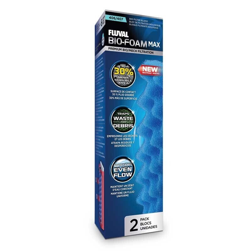 Fluval Bio-Foam Max Azul 407, 2uds Fluval Bio-Foam Max Azul 407, 2uds