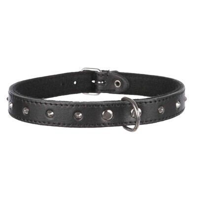 Collar Basic, Piel, S, 30-35 cm/14 mm, Negro