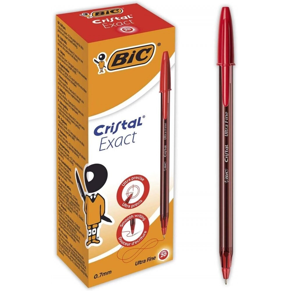 Bic cristal punta ultrafine aguja ROJO1 BOLIGRAFO