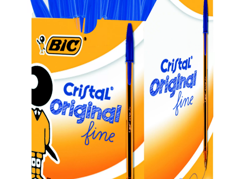 BiC Cristal Original Fine Bolígrafo de punta de bola, punta fina 50 BOLIGRAFOS  AZULES