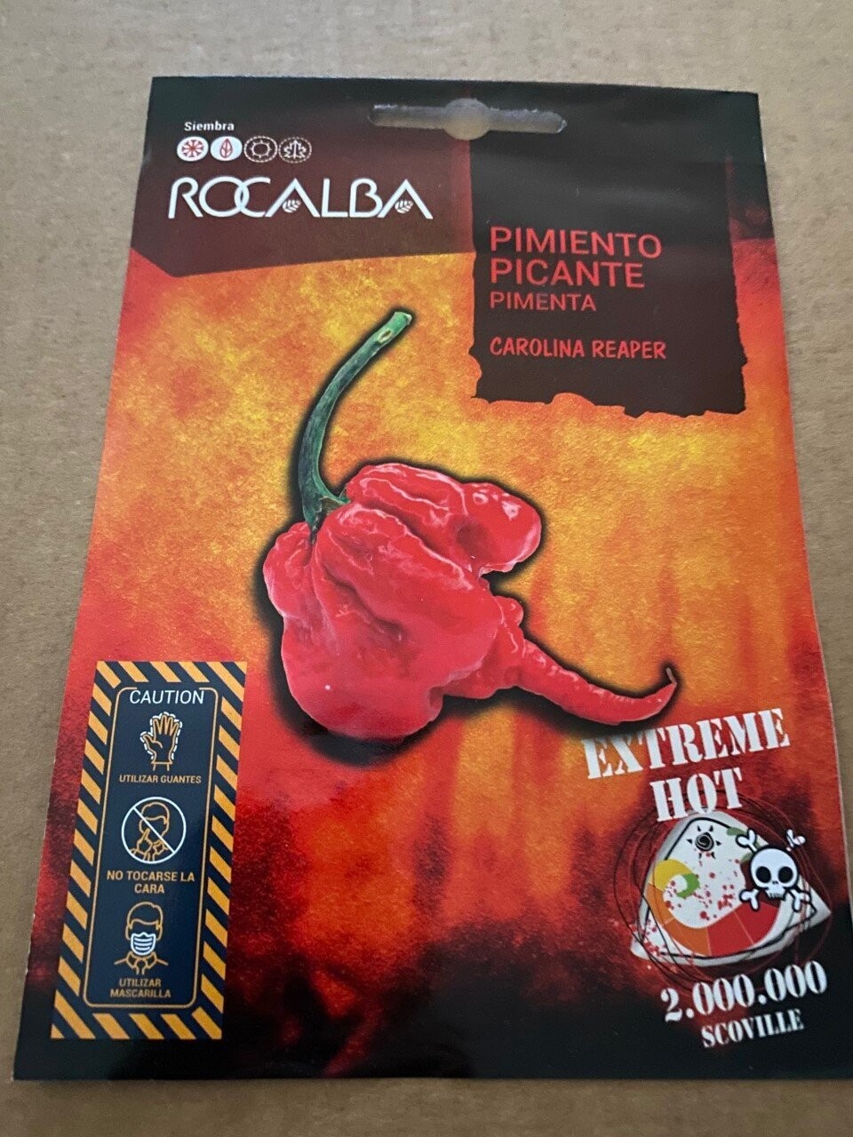 HORTALIZAS PIMIENTO PICANTE SEMILLAS CAROLINA REAPER