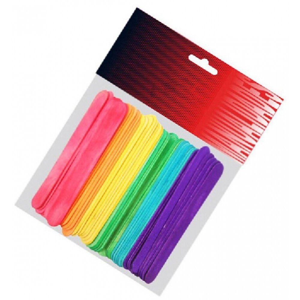 Bolsa 50 palos polo madera colores 11x1c