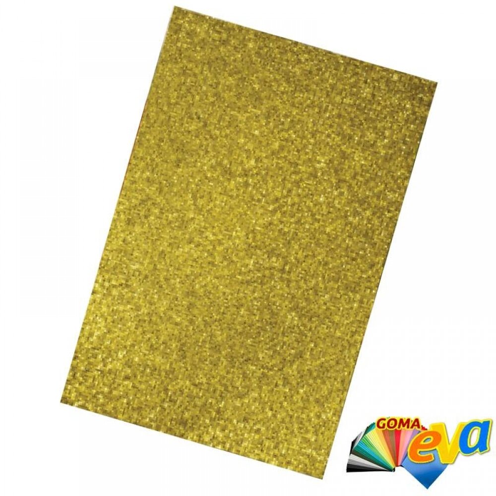 Hoja goma Eva 40x60 Purpurina Oro
