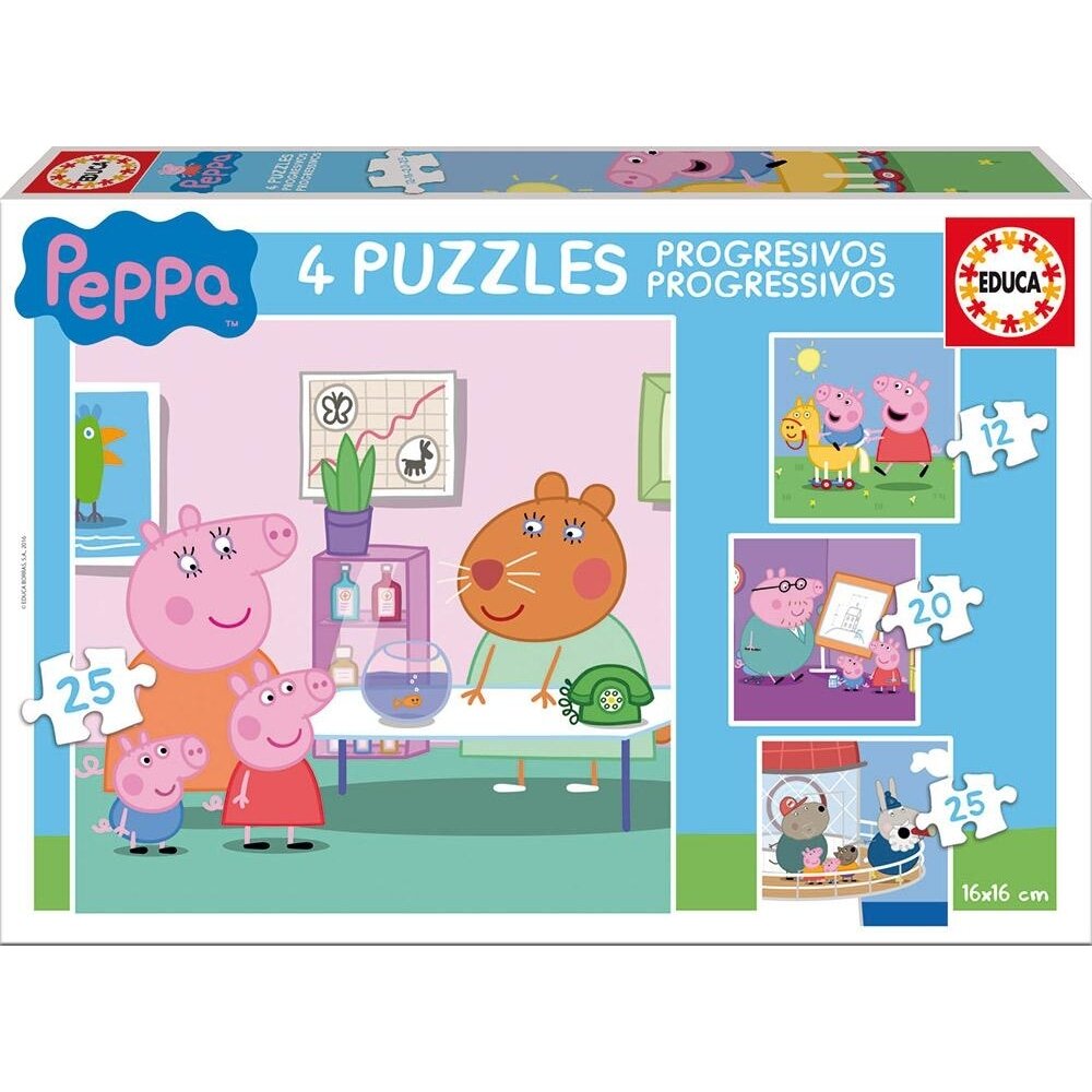 Peppa Pig Puzzle progresivo12-16-20-25pz