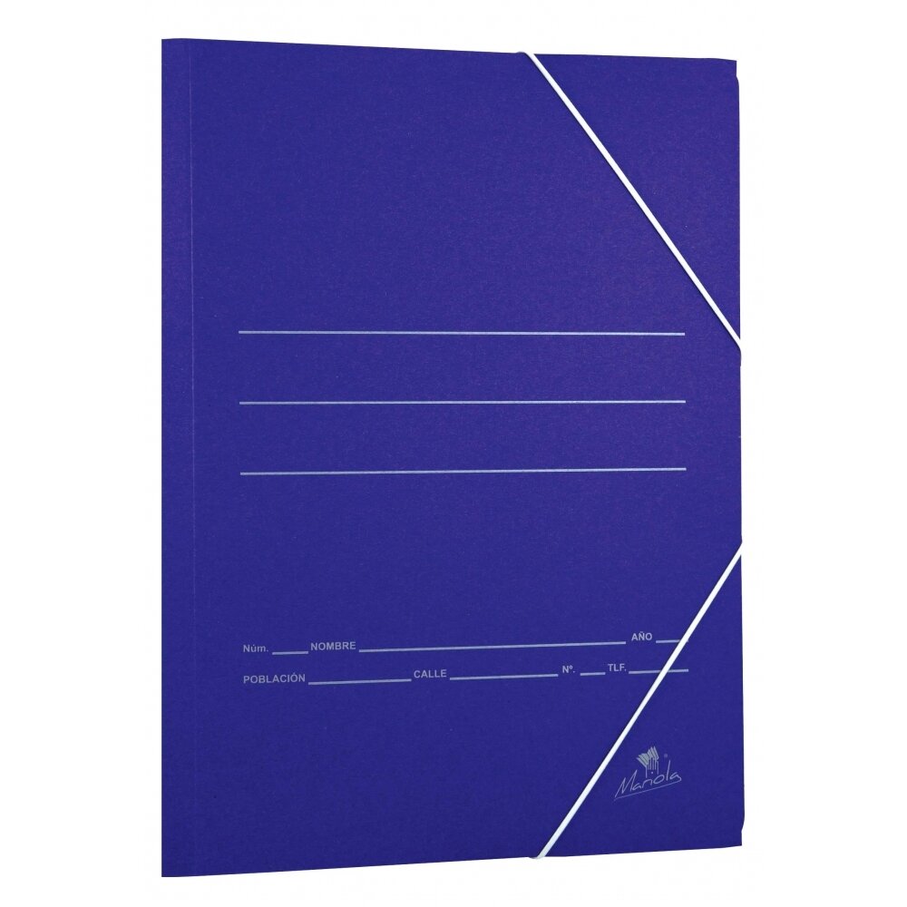 Carpeta cart�n azul Folio Goma Solapa