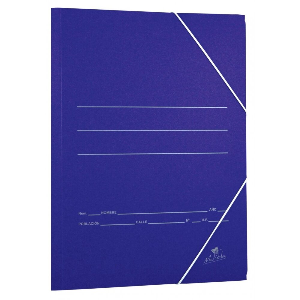 Carpeta cart�n azul Cuarto Goma Solapa