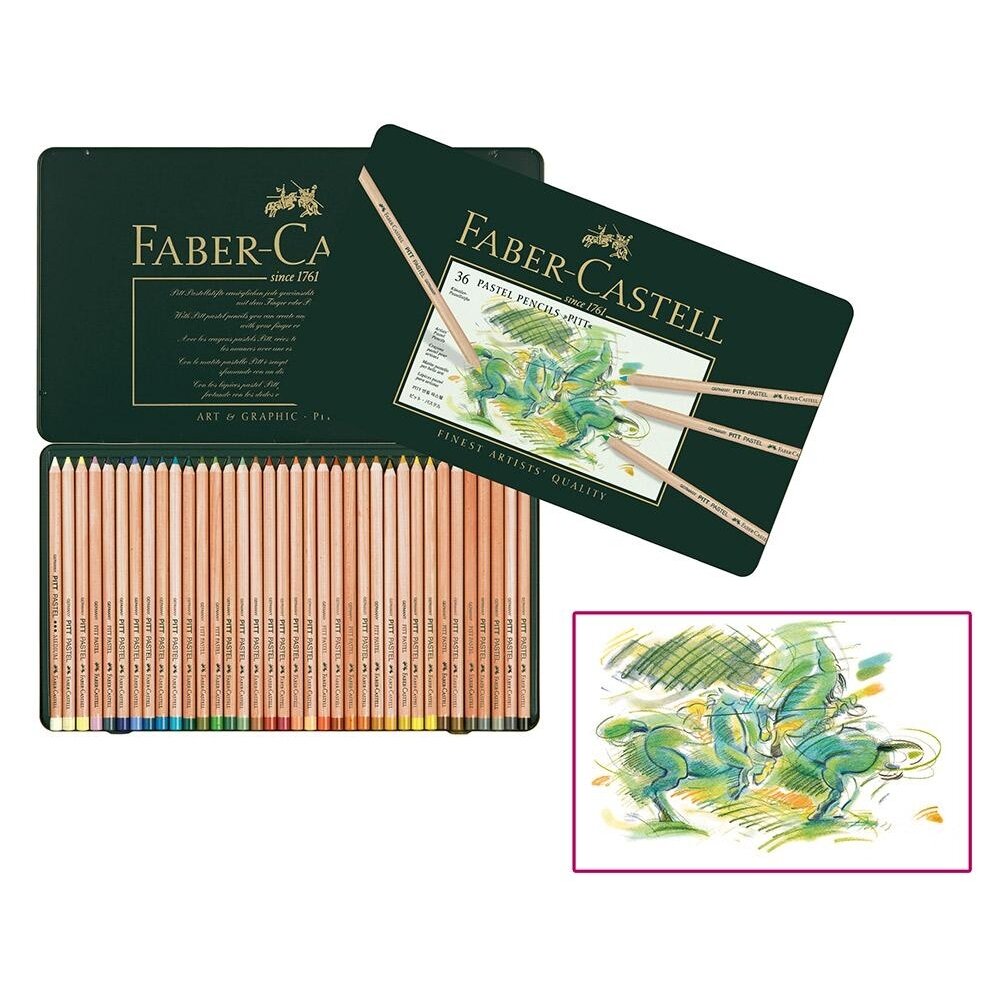 Caja metal 36 l�pices Faber al pastel