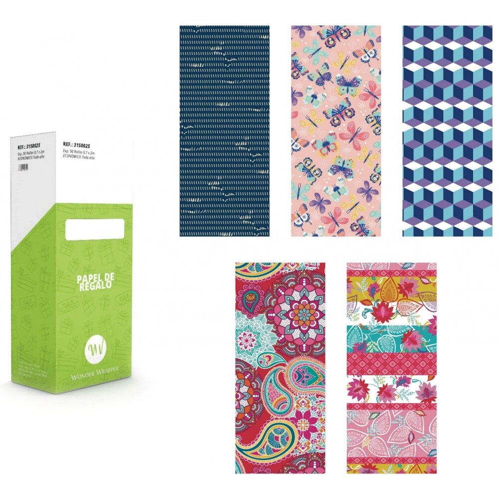 Exp.50 Rollo Papel regalo Todo A�o2x0,70 Exp.50 Rollo Papel regalo Todo A�o2x0,70
