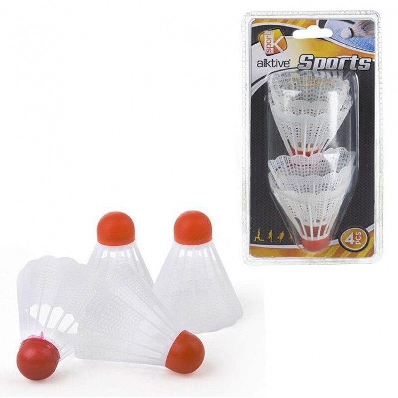 Blister 4 plumas badminton 8 cm