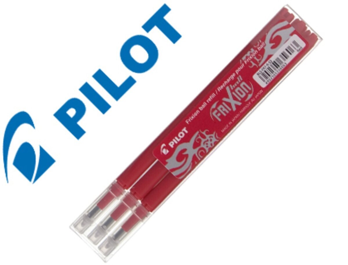 Pilot FriXion Recambio para bolígrafo de gel, punta mediana de 0,7 mm  COLOR ROJO CAJA DE 3 UNIDADES