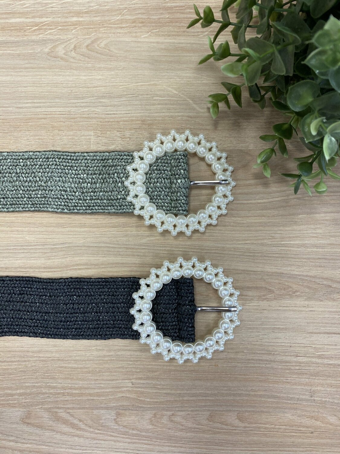 Cinturón Rafia Perla