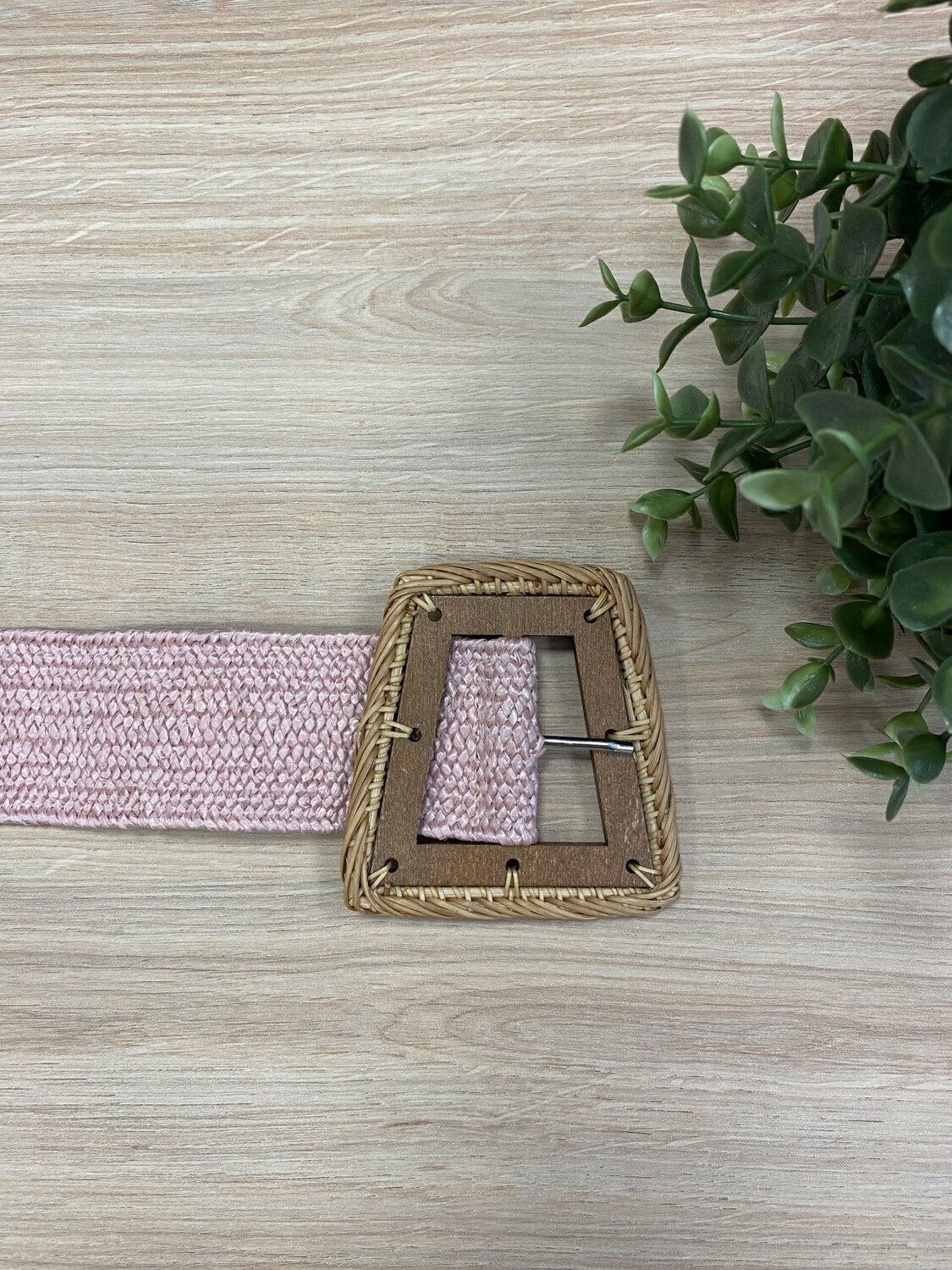 Cinturón rafia Rosa