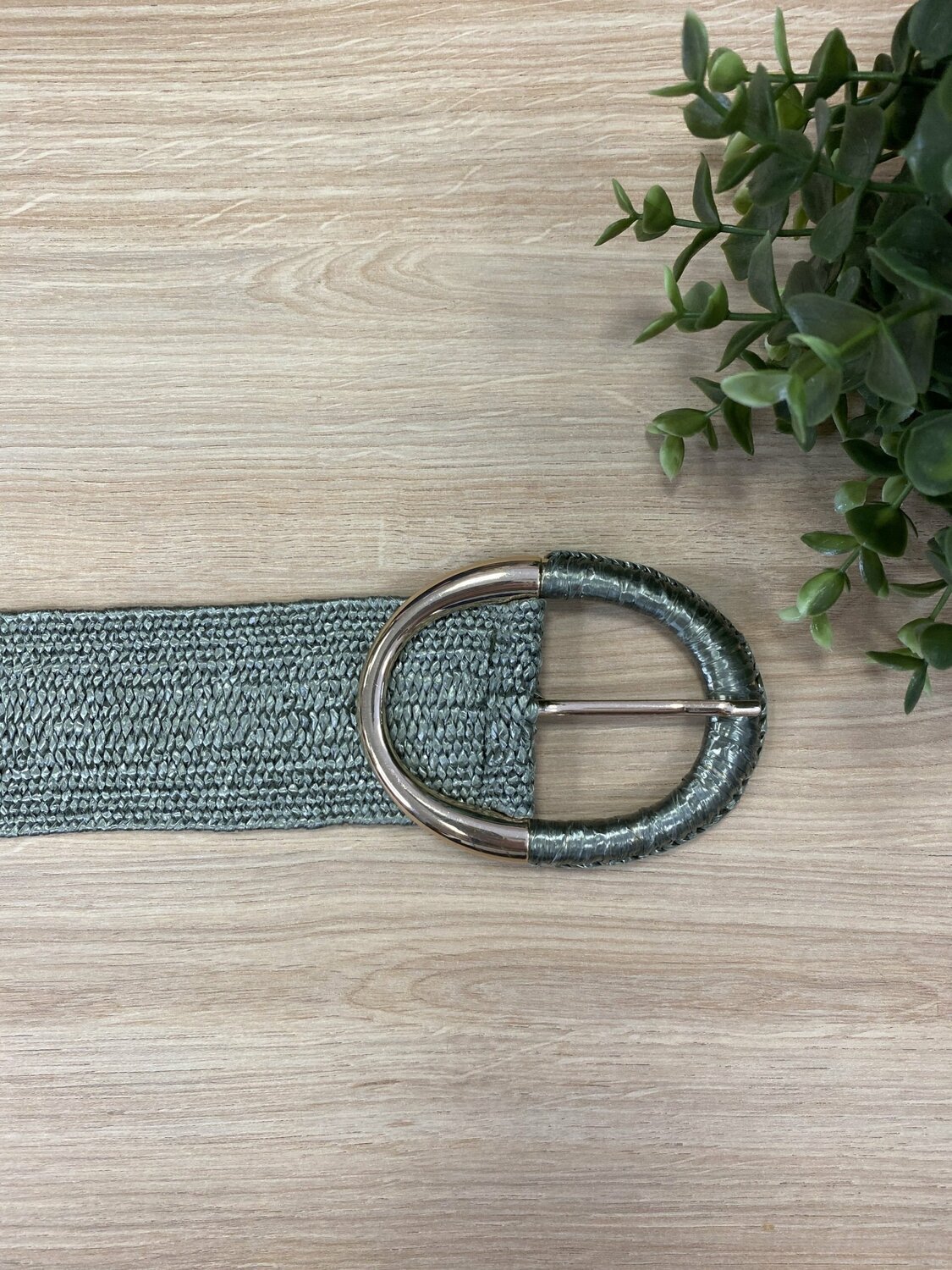 Cinturón rafia Verde