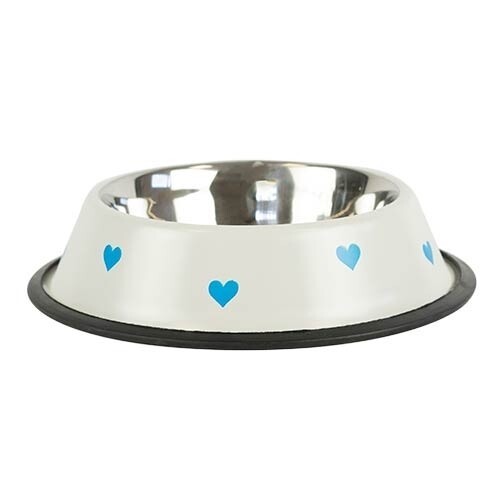 Comedero acero inox.  Blue Hearts COMEDERO 400 ML