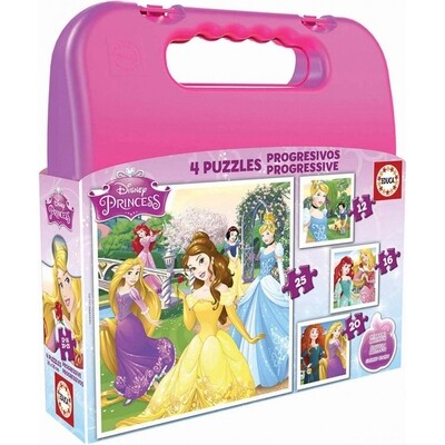 Princesas Disney Maleta 4 puzzles