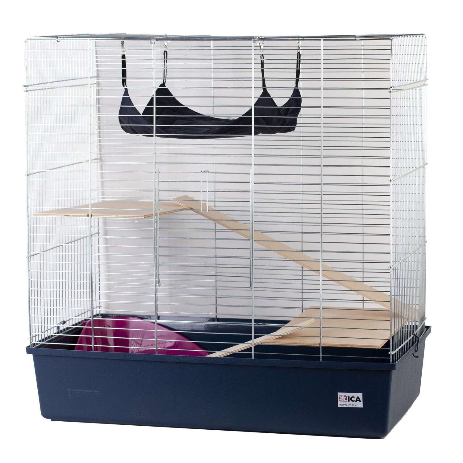 Jaula PARTENON azul y blanca para hurones80x44x80cm